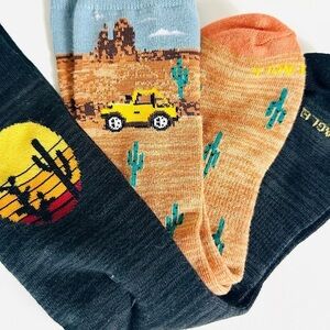 NEW! AMERICAN EAGLE DESERT CREW Socks Mens Size Medium 9-11 Cactus Arizona